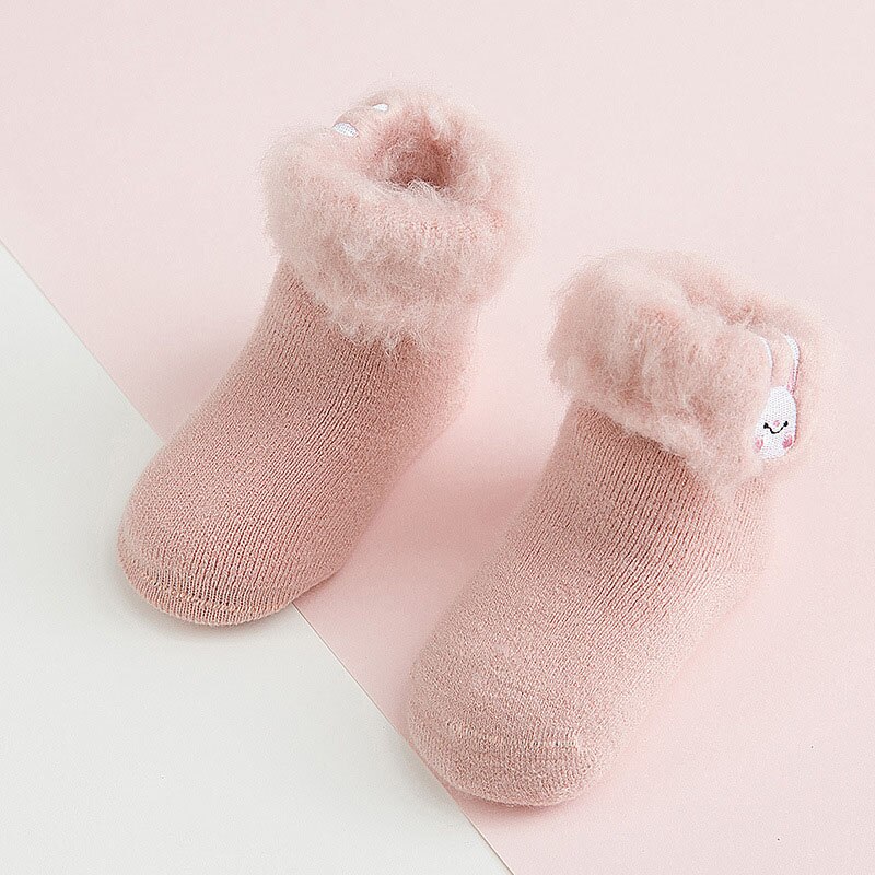 Girls Boys Children Princess Animal Print Socks Cute Kids Toddlers Warm Socks 6 Colors For Winter: Pink / 0 to 1T