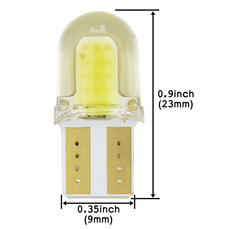 10x Auto Breedte Lamp T10 Deur Licht Wit Siliconen Shell 3W Cob Led Verlichting Voor Auto Instrument Lichten Deur licht Leeslamp 12V
