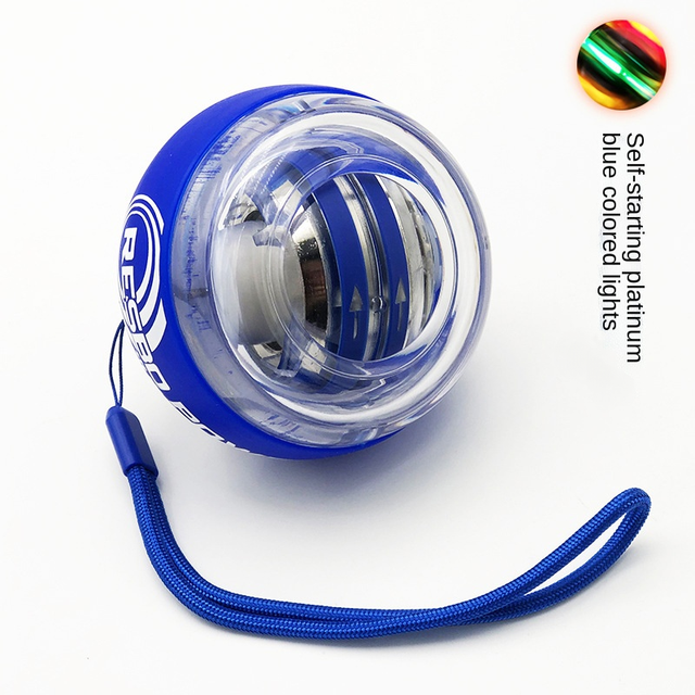 Boule de puissance pour la relaxation des muscles, Gyroscope, LED + compteur de vitesse, exercice de renforcement des mains, Gyro Powerball de Fitness: C color lantern