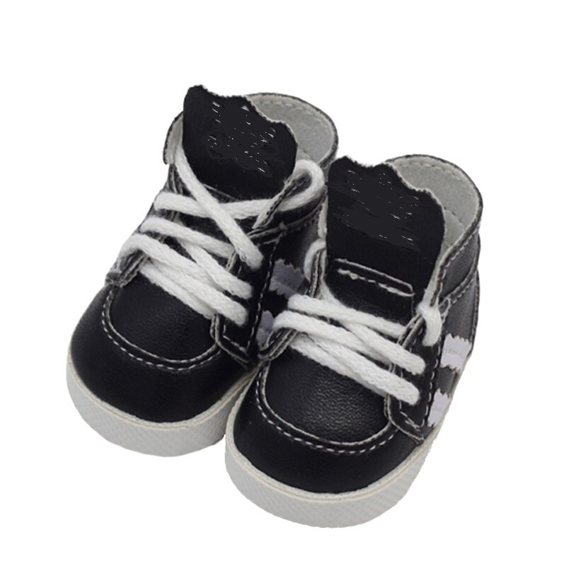 5.3*2.8cm kpl mini-nuken urheilukenkiä 14.5 tuuman nukeille sopivaksi sopivaksi sopivaksi, 20cm pehmoista exo 1/4 bjd-nukelle sopivaa kangaslenkkaria, saappaita, asusteita, leluja: Musta