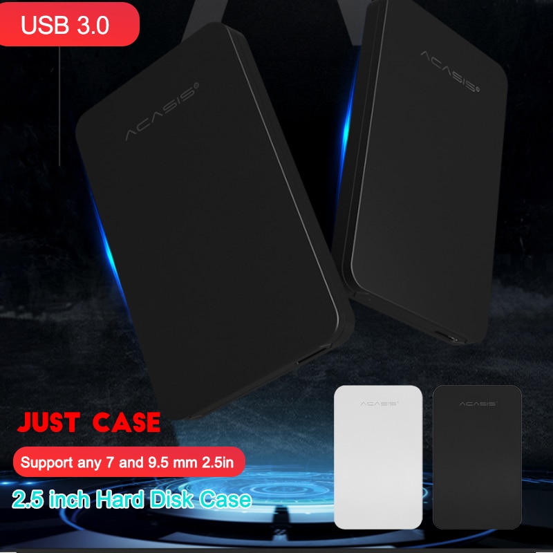 2.5" USB 3.0 Data Transfer Hard Drive ABS Enclosure Slim External Case Portable Hard Drive Disk Box 5TB for HSS SDD Black White