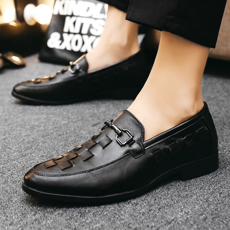 Mocasines náuticos para hombre, zapatos planos informales, sin cordones, para exteriores, otoño: black / 7.5