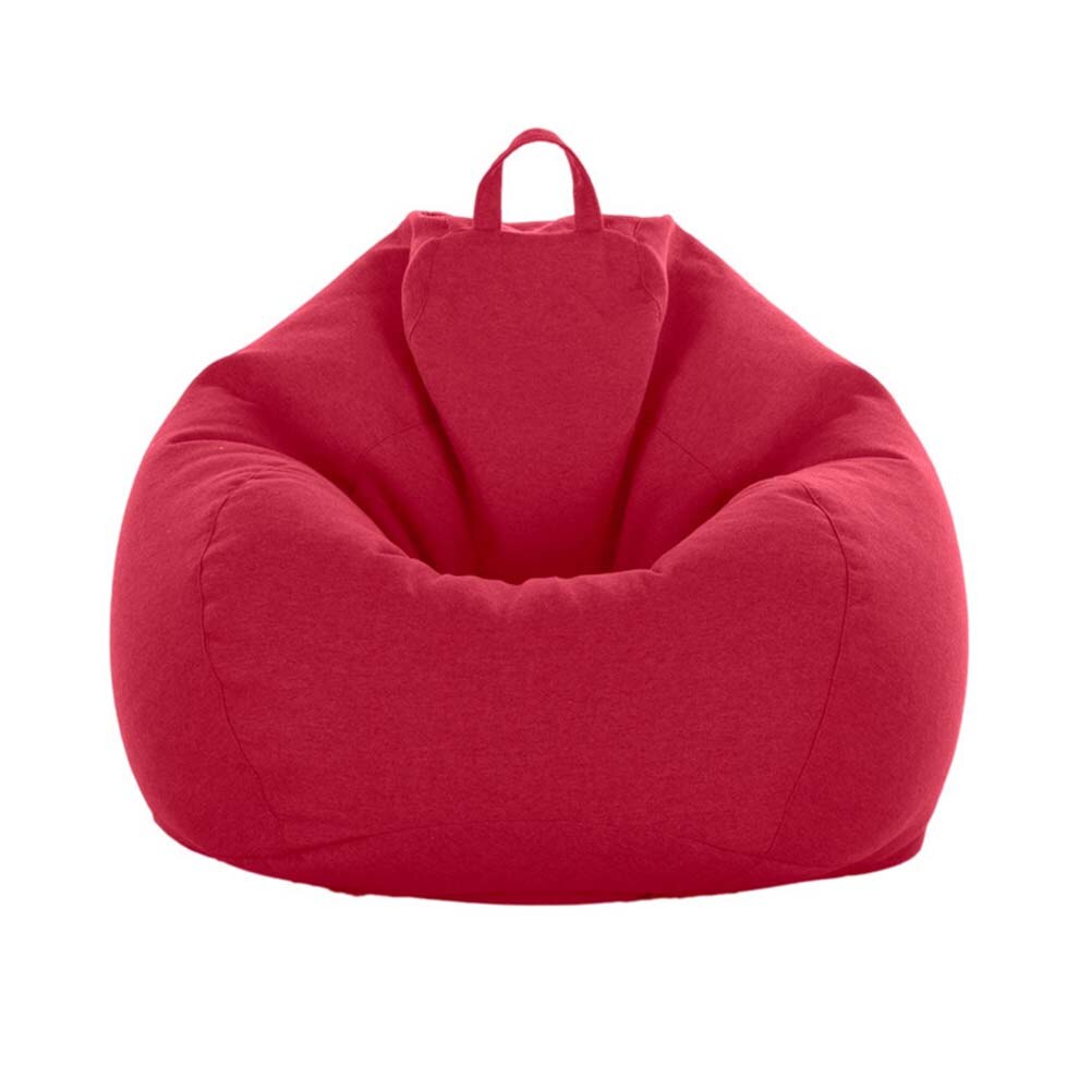 Pouf housse doux intérieur chambre paresseux transat adultes enfants Extra grande salle de jeux lavable pas de remplissage linge de rangement décor à la maison: Red 80x90cm