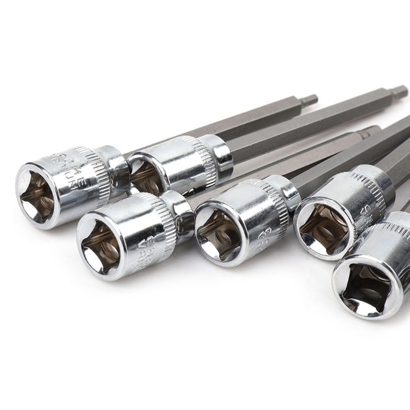 Juego de brocas hexagonales Extra largas, juego de brocas Torx métricas de acero al cromo vanadio, 3/8 &quot;, Unidad de 3mm -10mm, duraderas, 7 piezas