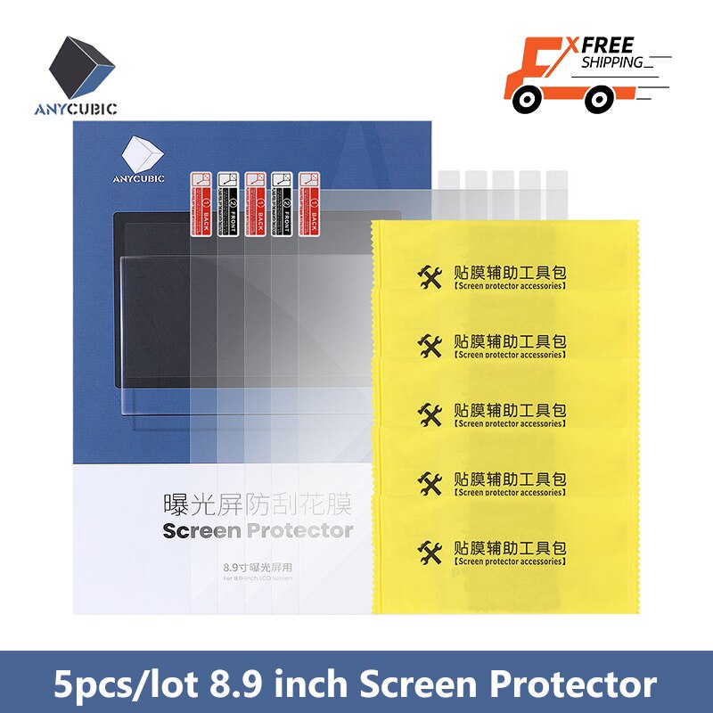 ANYCUBIC 3D Printer Parts 5 Pieces/ lot 8.9 inch Screen Protector For Photon Mono X UV Resin 3d Printer: For Photon Mono X
