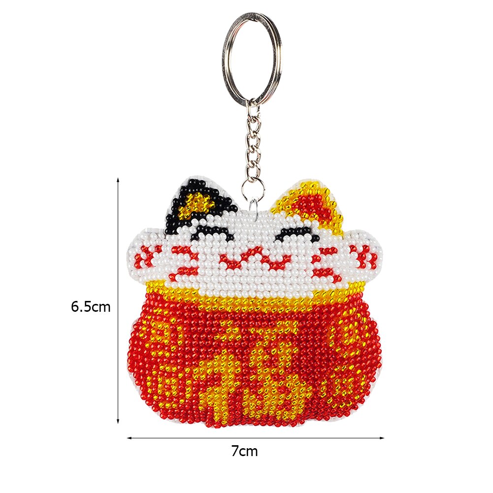 Colgante de cuentas completo con bordado de bolsa de la suerte, accesorios para manualidades DIY duraderos, Kit de bordado de punto de cruz, mochila, llavero, abalorios: 03