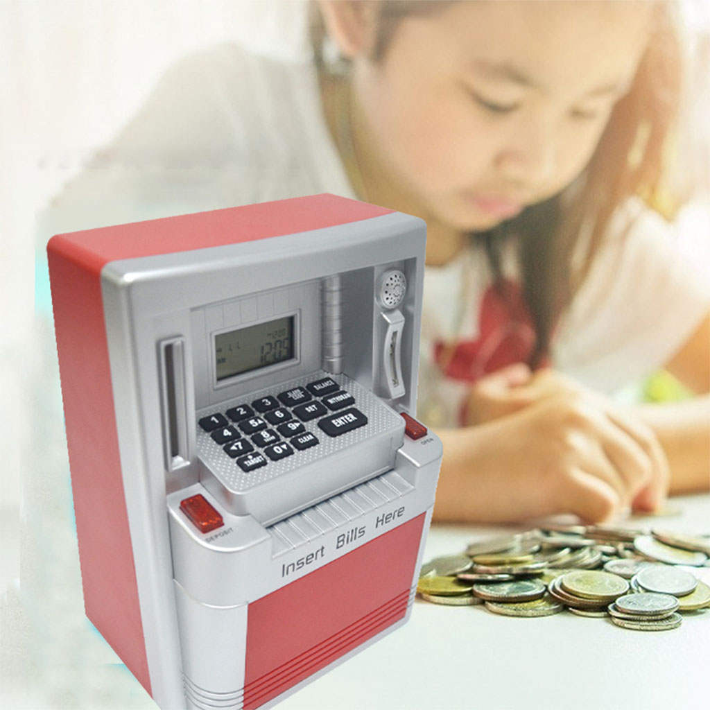 Salvadanaio elettronico ATM con luce notturna Auto Scroll Mini ATM giocattoli per bambini bambini