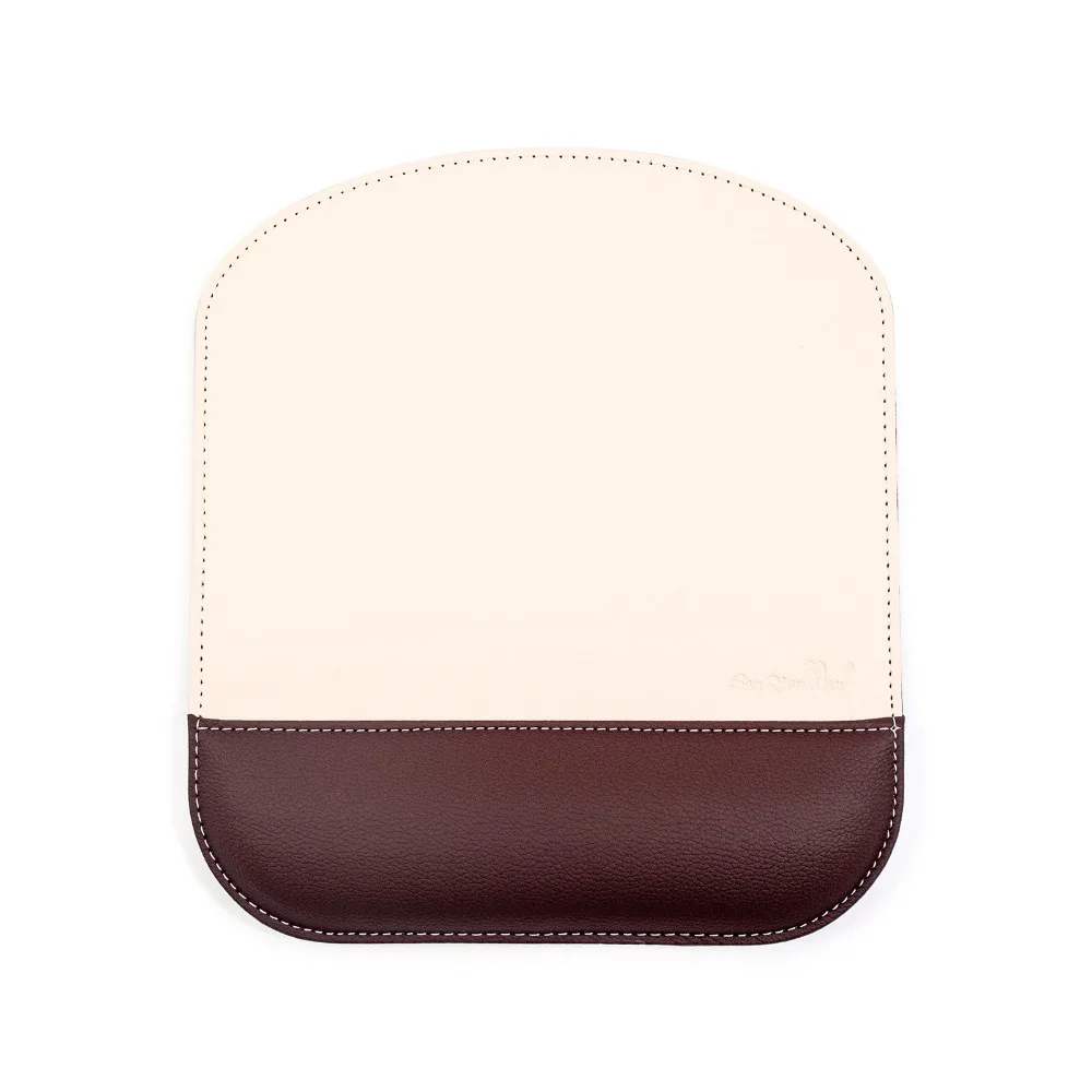 Anti-Slip Wrist Rest Mouse Pad Ergonomic Leather Hand Support Mouse Mat Soft Comfortable Accessories Office: Khaki