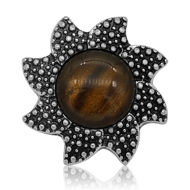 Kz3108 skönhetsskyr solformad cat eye-sten 20mm tryckknappar passar snapsmycken