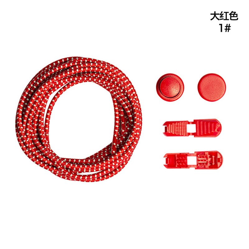 Lacets réfléchissants serrant les chaussures cordes paresseux chaussure laçage élastique corde chaussures de sport toutes les baskets ajustement unisexe femmes hommes: Rouge