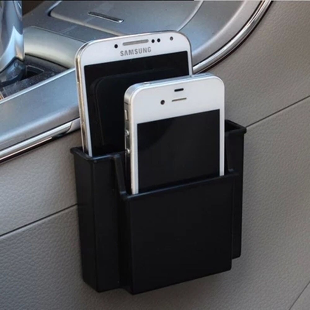 Multifunctionele Mini Auto Mobiele Telefoon Houder Zwart Mobiele Telefoon Charge Box Holder Pocket Organizer Autostoel Tas Opslag