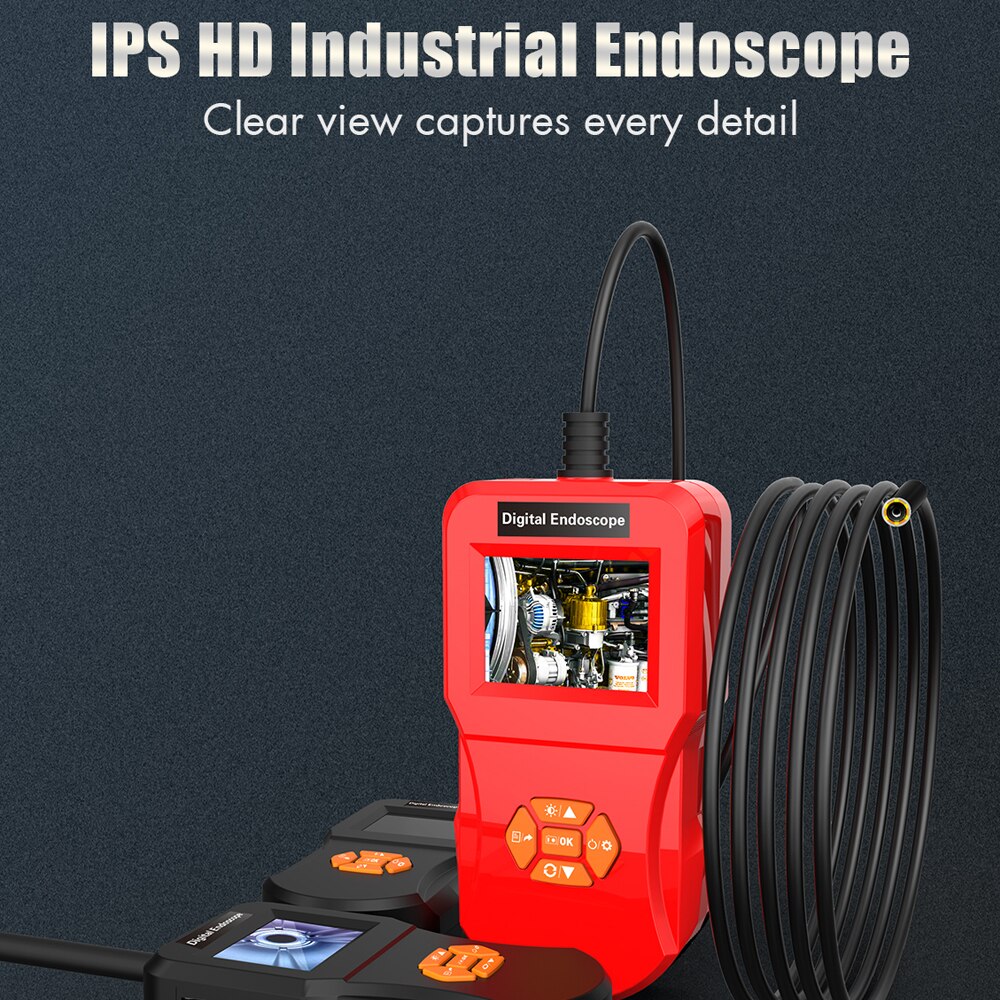 IP67 Waterproof Endoscope HD 2.4 Inch Screen Camera Digital Detection Endoscope Handheld Endoscopes With Adjustable Led Lights