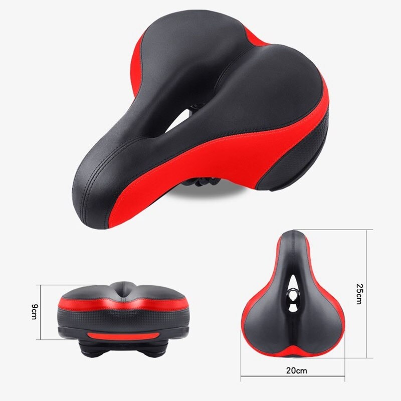 Fietszadel, fietszadel met reflecterende tape, zacht kussen, geschikt voor mountainbike, racefiets, hometrainer