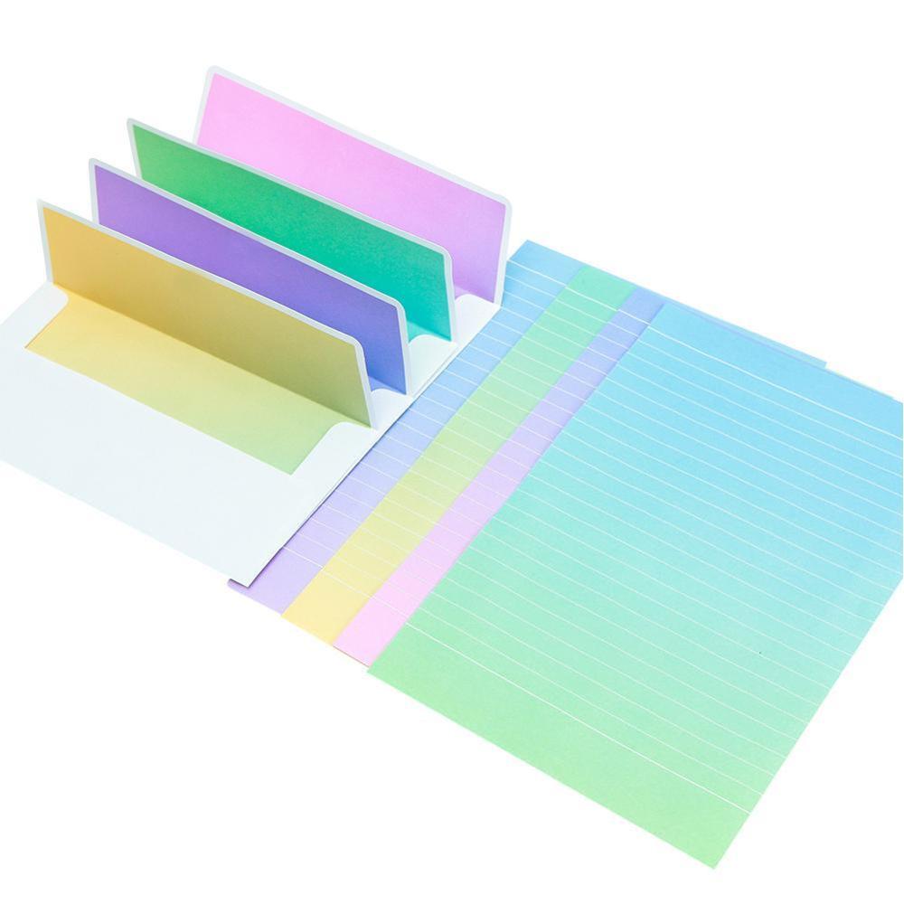 1set=(4 Sheet Letter Paper 2pcs Envelopes) Gradient Writing Set/set Paper Color Pad Office Letter Students L1B4