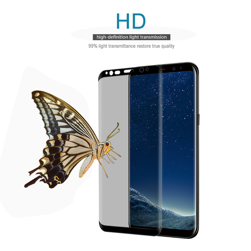 3D Curved Anti Glare Tempered Glass For Samsung Galaxy S9 S8 Plus Note 8 9 Protect Privacy Full Cover Anti Spy Screen Protector