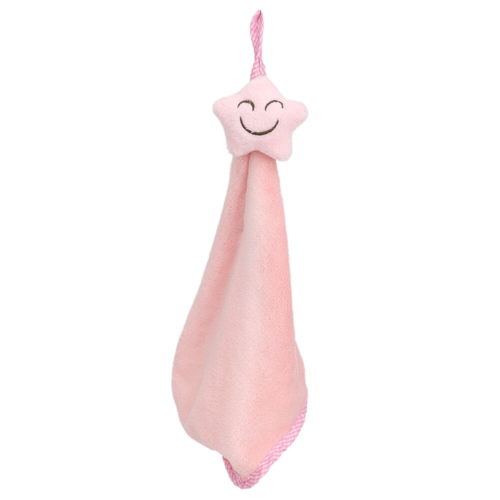 HOOMIN suspendus essuie-mains torchons corail velours mignon étoile cuisine tissu pas de peluches sourire visage Absorption d'eau: Rose