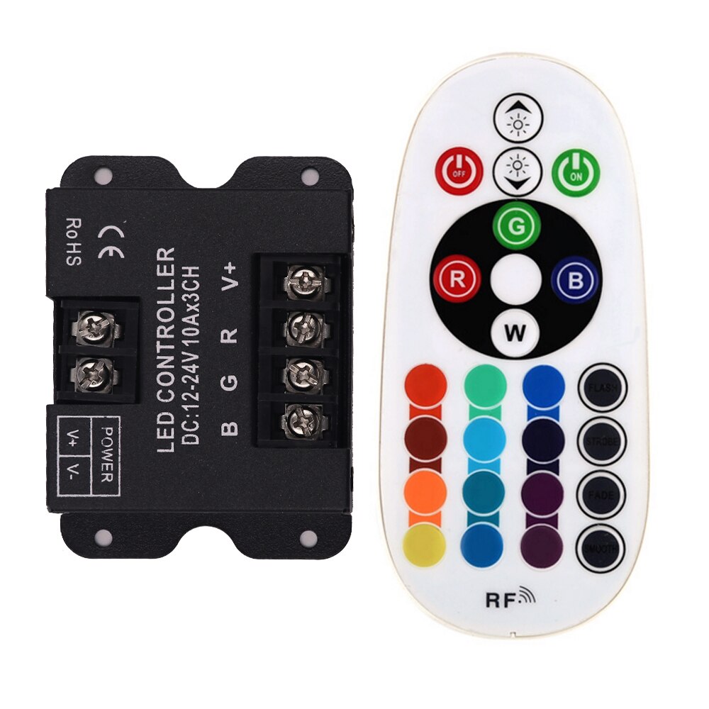 DC12-24V 30A LED RGB Controller with 24Key RF Remote Control 10AX3CH RF Wireless RGB controller dimmer for led strip light tape