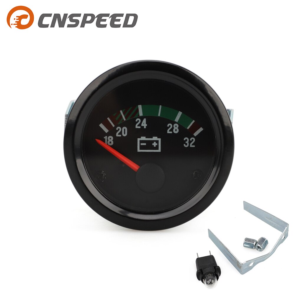 2 "52mm VDO Auto Meter Voltmeter 8-16V /18-32V Zeiger 12V /24V Volt Messgerät Spannung Meter Gelb Licht: 24V