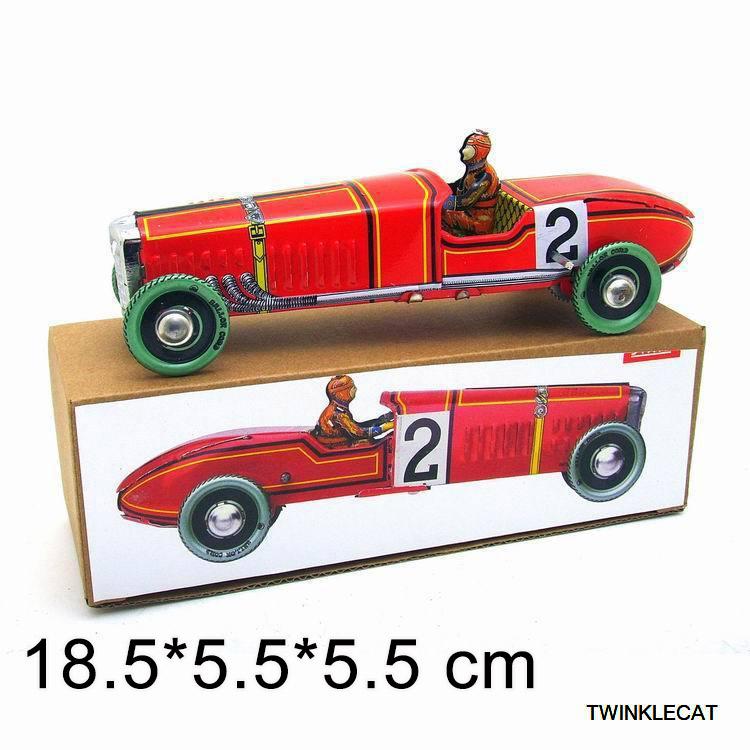 1PC Clockwork Car Toy Tinplate Tin Childhood Winder Cars Vintage Handmade Crafts Collection Figure Metal Wind Up Toys Model: MS808