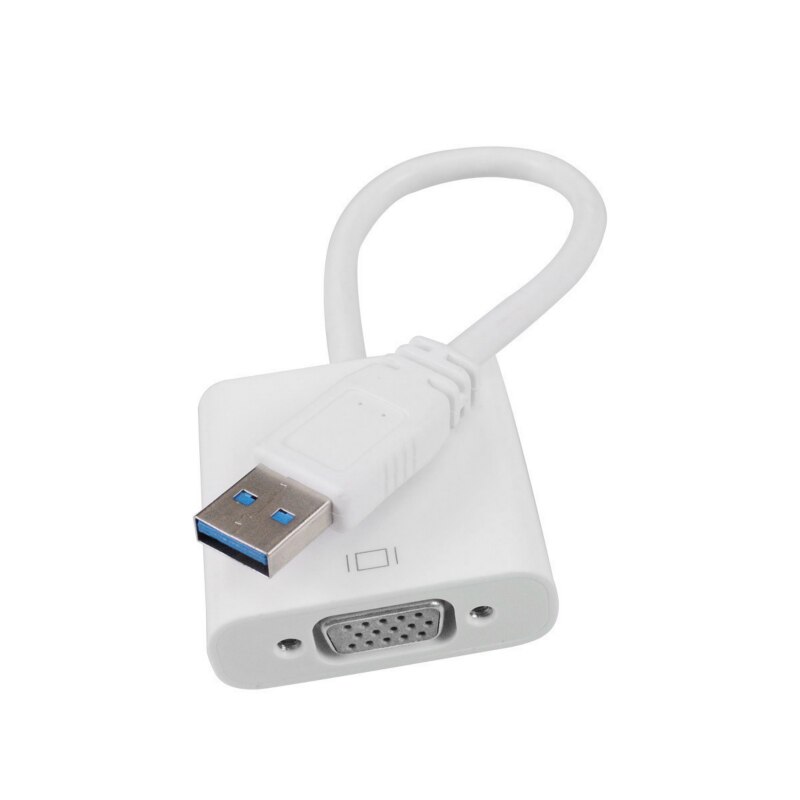 Usb Naar Vga Adapter Usb 3.0 Naar Vga Multi-Display Adapter Converter Externe Grafische Kaart Draagbare Voor Pc monitor Projector: White