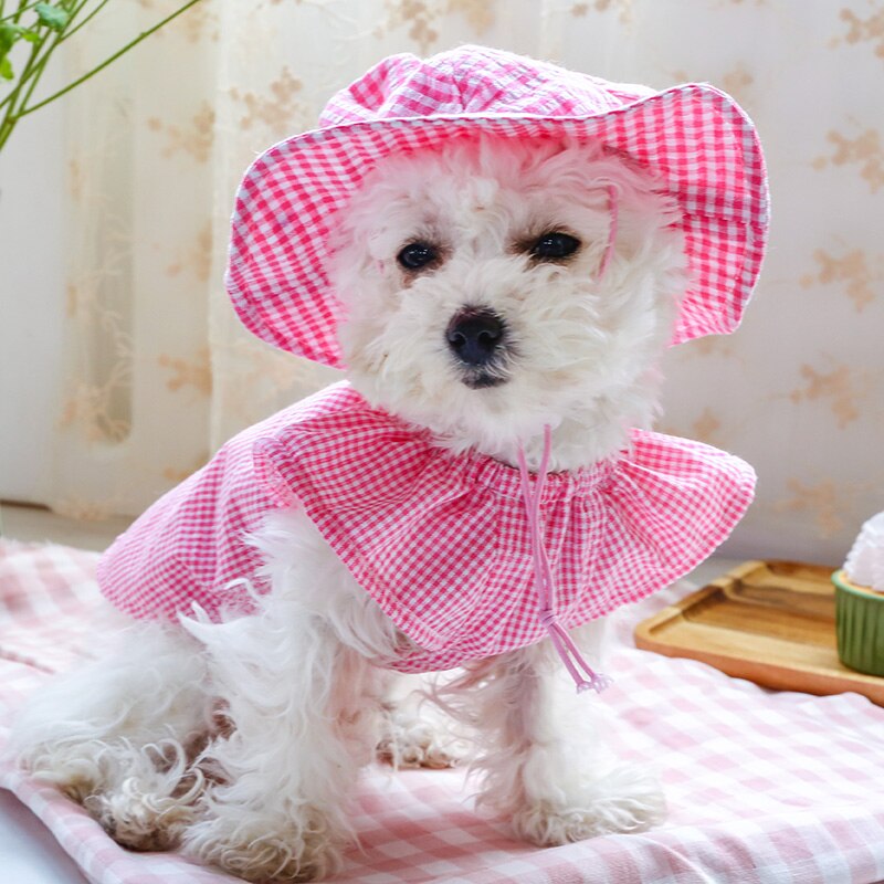 PETCIRCLE Dog Clothes Product Plaid Color Sun Hat For Small Dog Puppy Pet Cat All Season Pet Cute Costume Pet Clothes Cool Hat