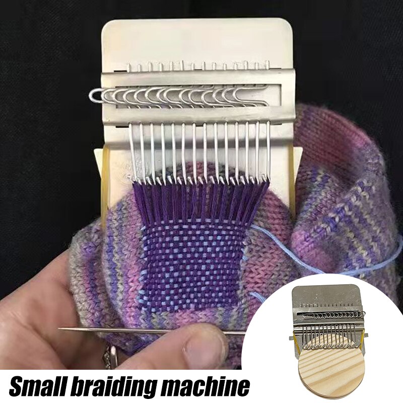 Kleine Loom Weave Tool Unieke Houten Stopnaald Machine Mini Weefgetouw Voor Diy Handwerk Klasse Reizen Thuis Darner WWO66