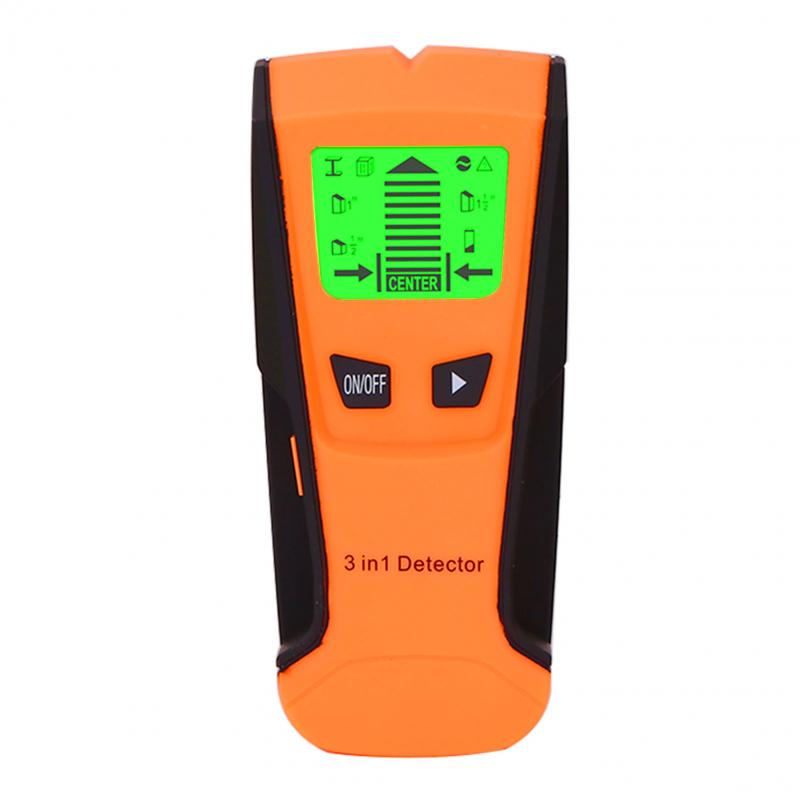 3 in gereedschap metaaldetector wandscanner draad digitaal led-display houten noppen 1 batterijen draagbare elektrische zoekfunctie: Geel