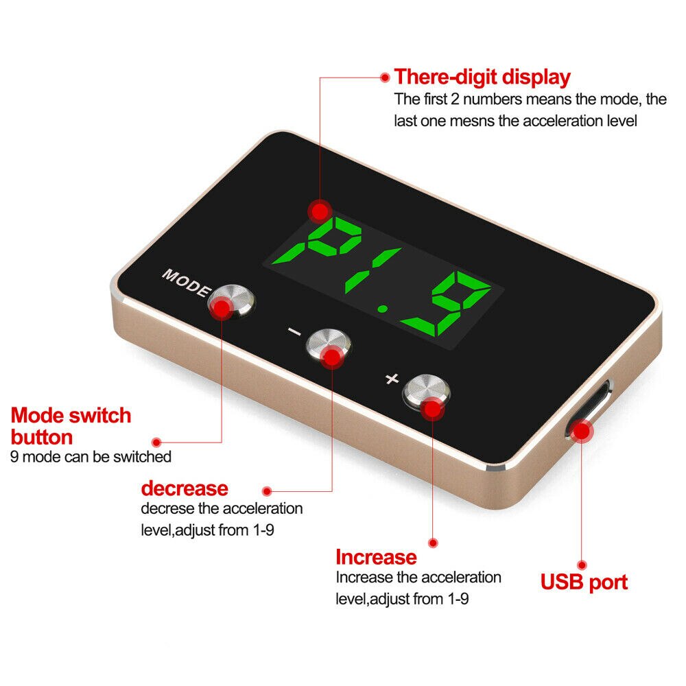 9 Drive Throttle Controller 9-Mode Electronic Throttle Controller Adjustable
