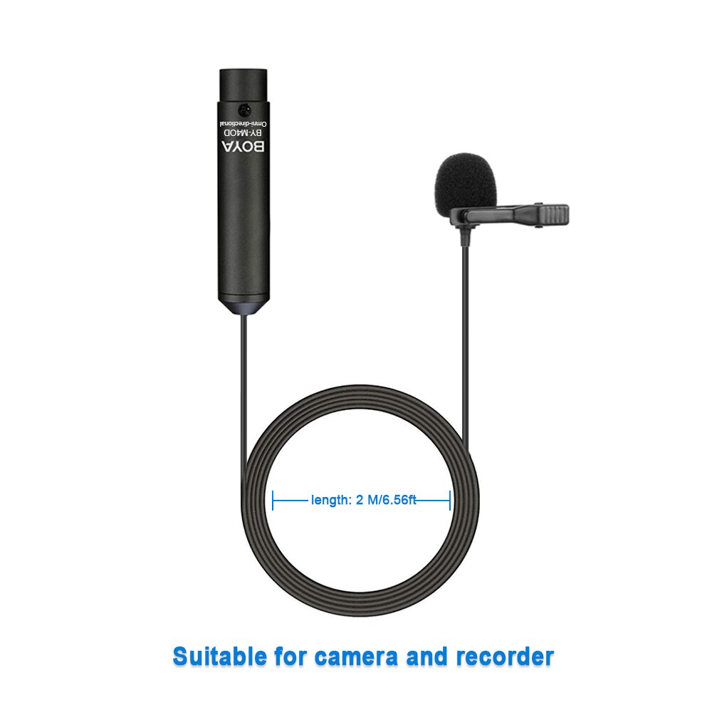 BOYA BY-M4C et M4OD Alimentation fantôme Clipsable Cardioïde XLR Micro Cravate Avec Fiche Cannon pour Caméra Caméscope ZOOM H4n H5 H6 TASCAM