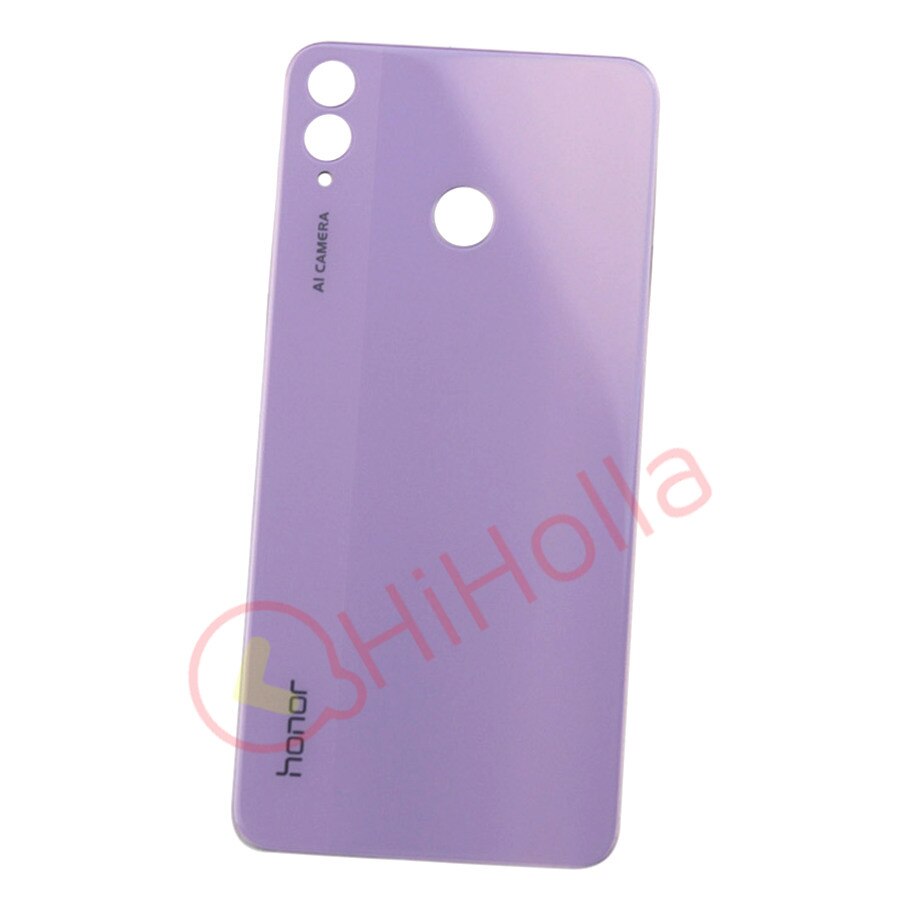 Capa de vidro traseira para huawei honor 8x bateria capa traseira habitação porta painel caso para honor 8x bateria capa com câmera lente: Purple No Lens