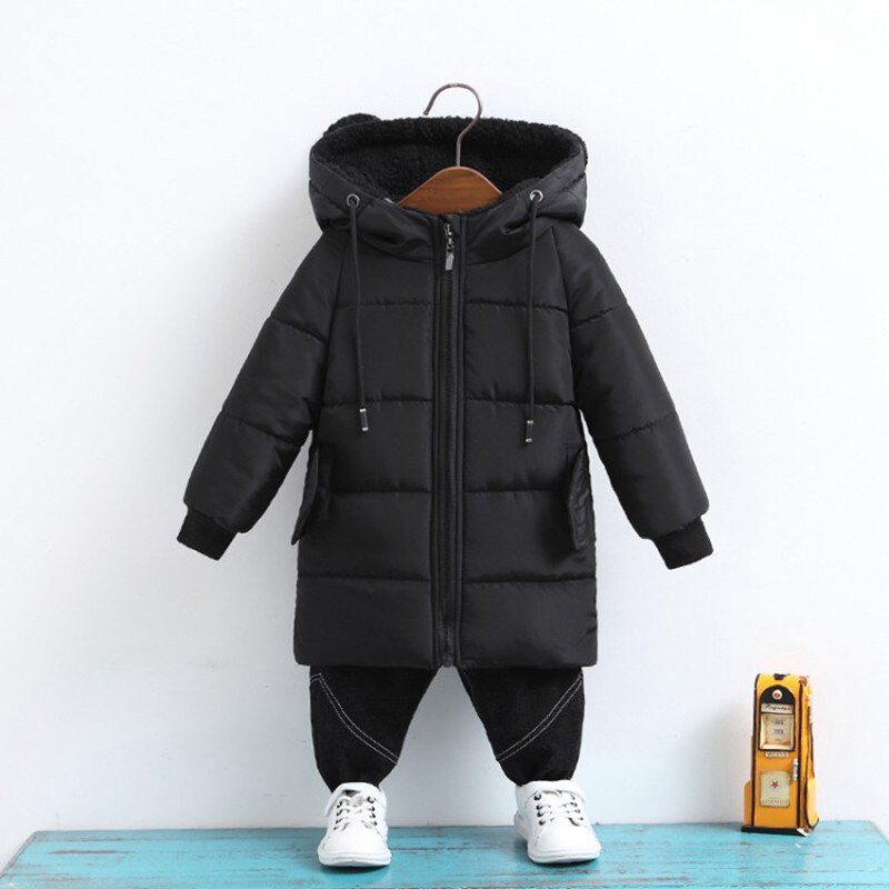 80-130 Cm chaquetas para niñas abrigo para niños abrigos de invierno para niños abrigos casuales para Bebés Ropa Parkas de invierno chaqueta para niños: Black / 2T