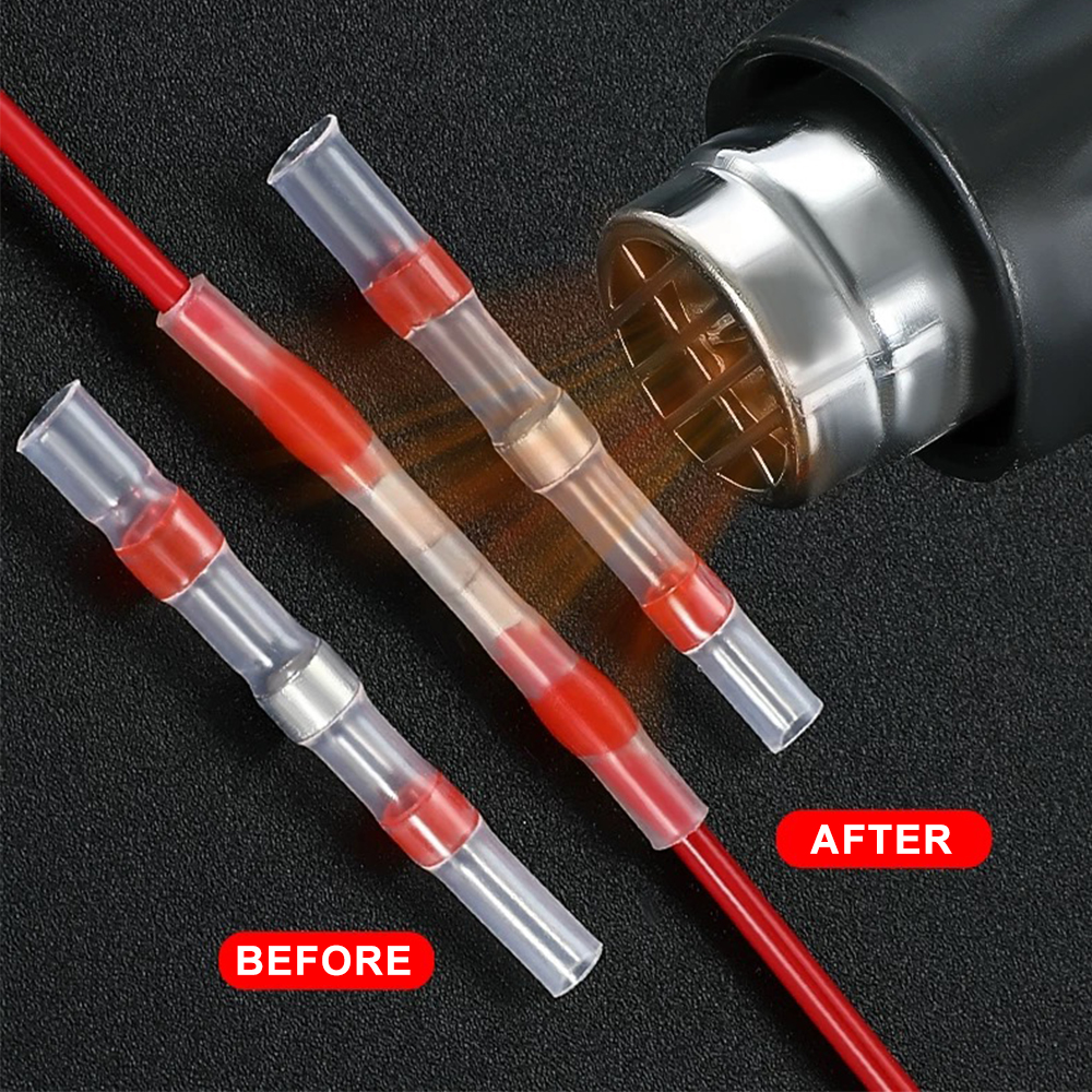 Heat Shrink Tube Sleeves Waterproof Solder Seal Electrical Wire Connector Butt Splice Terminals Heat Shrinkage Cable Connectors