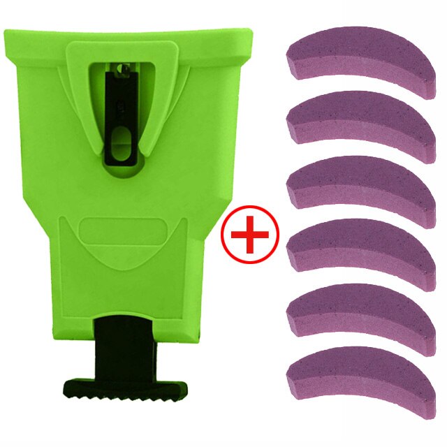 Affûteuse de dents de scie à chaîne affûtage de la chaîne système d'outil extérieur abrasif facile Durable affûtage rapide à montage sur barre: Green 6 x stones