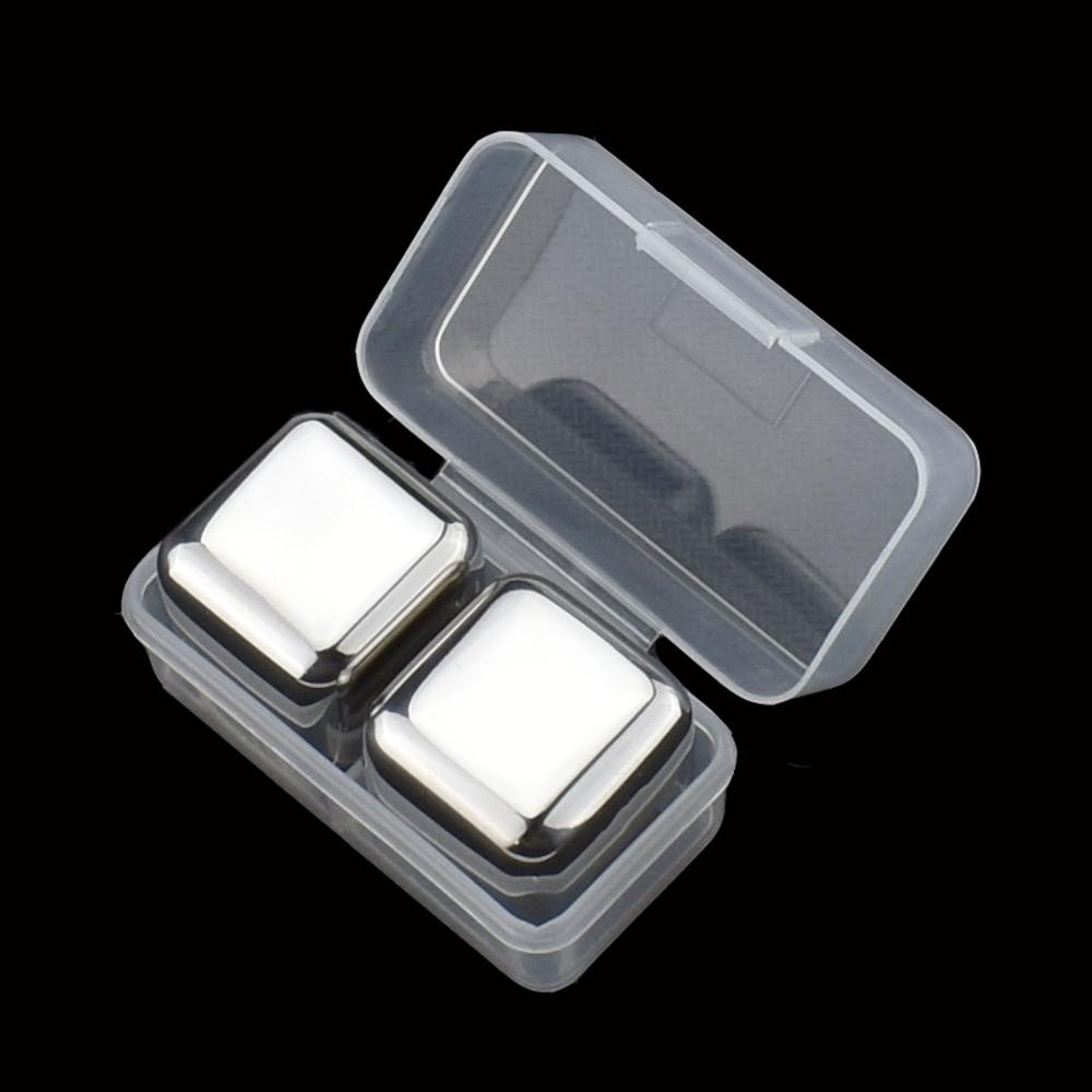 Stainless Steel Whiskey Stone Reusable Ice Cubes Wine Stone Rocks with Box For Whisky Wine Drink Bar Tool Sets