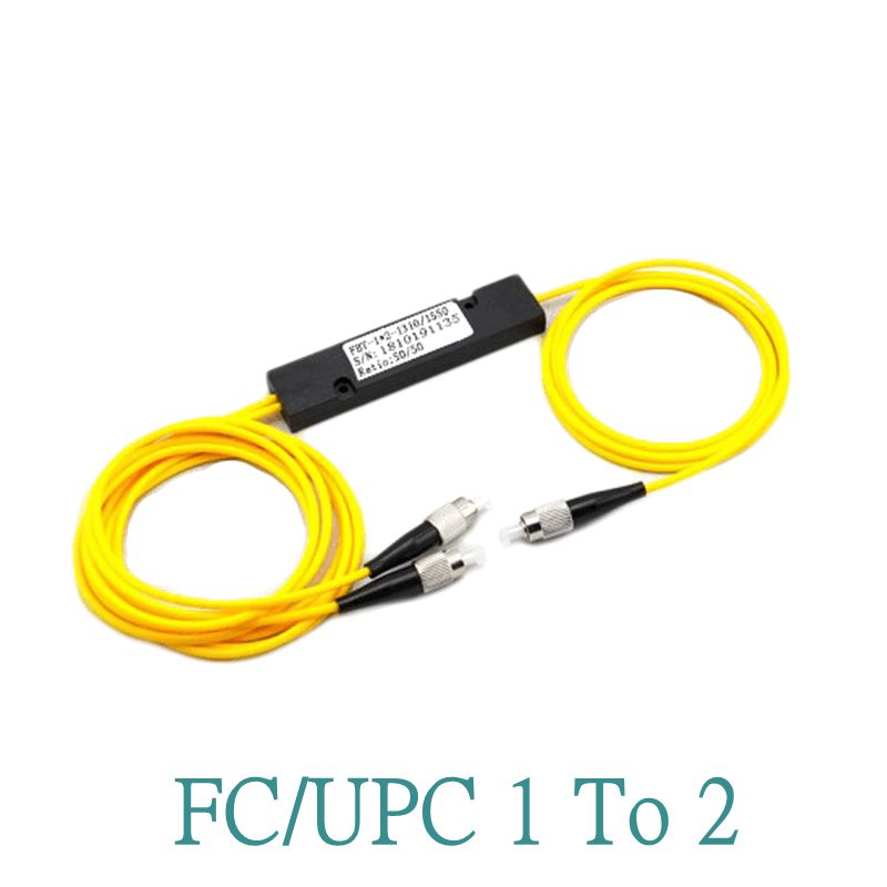 Divisor de fibra óptica PLC SC LC FC UPC 1X2 PLC, divisor monomodo de 1 a 2 SC/UPC PCL, divisor de computadora Y manga de cable, 2M: Rojo