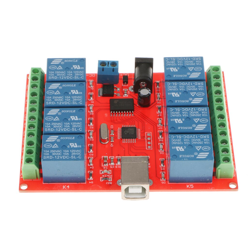 12V 8 Channel USB Relay Module USB Control Switch PC Intelligent Controller