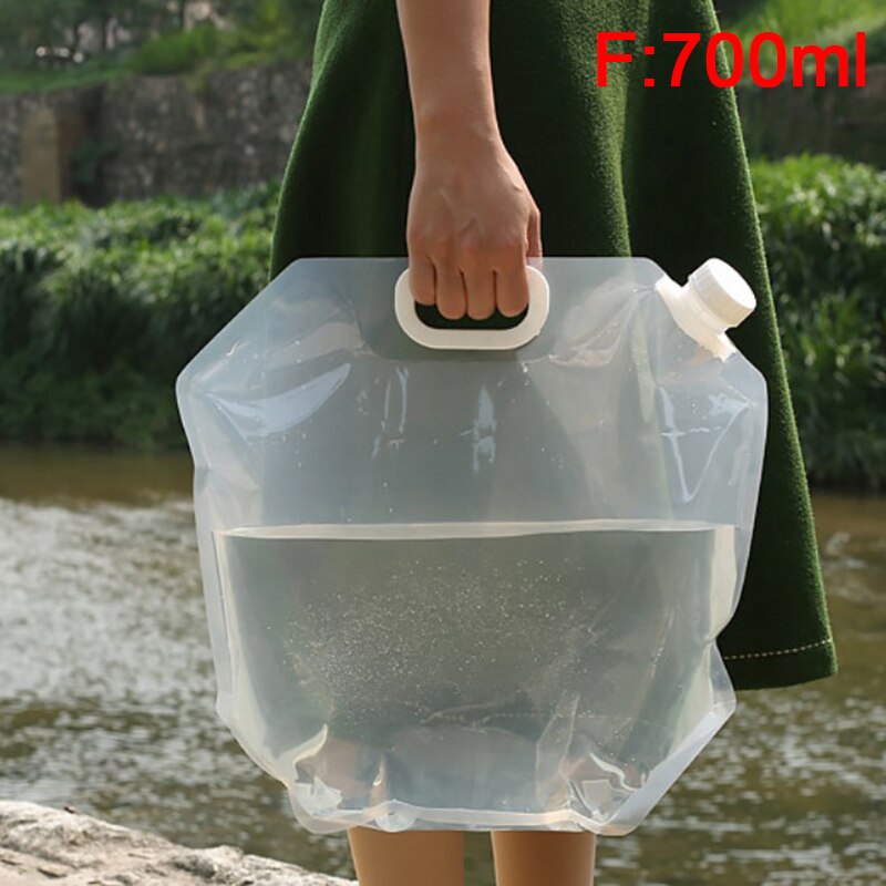Bolsa de agua plegable portátil para coche, depósito para el agua, Picnic, 0,7/5/10L: F-White 700ml