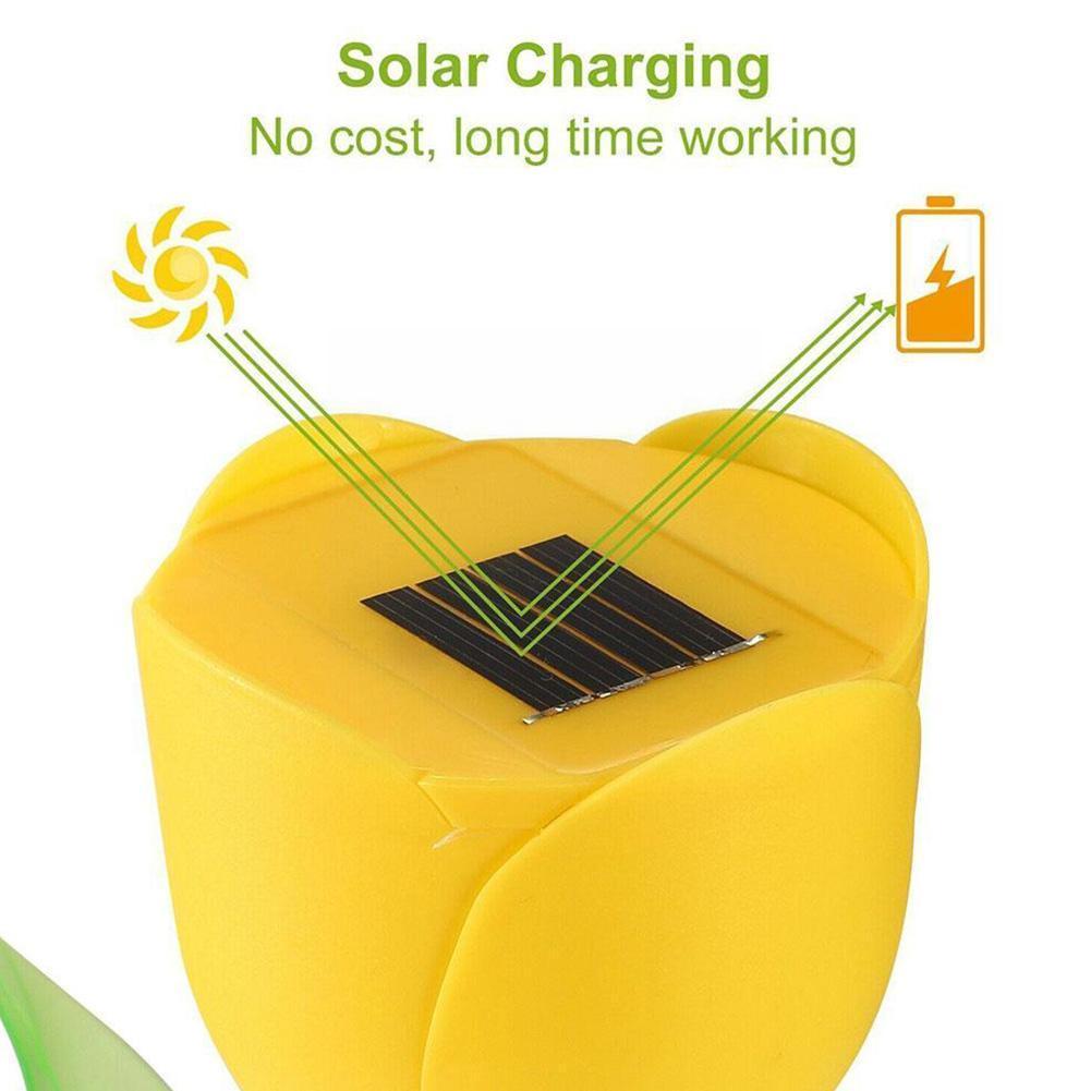 LED Solar- Simulation Tulpe Blumen- Licht Hause Dekorative Garten Rasen Blume Dekor Tulpe Landschaft Wasserdichte Lampe Leuchtet Lig G9t1