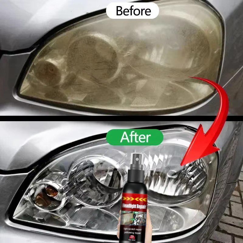Headlight Repair Spray for Car Refurbishment Anti-Oxidation Coating Car Lamp Polishing Agent Scratch Restoration Dirt Clean