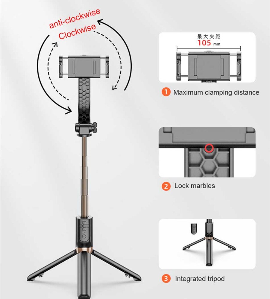 Gimbal Stabilizer Voor Telefoon Anti Shake Aluminium Selfie Stok Statief Met Bluetooth Afstandsbediening Voor Smartphone Gopro Camera