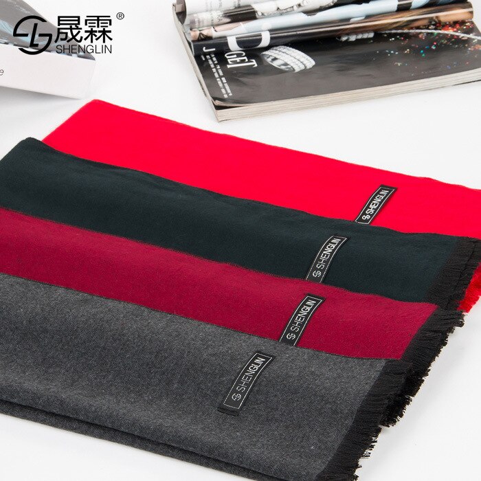 180*30 CM bufandas para hombre Otoño Invierno bufandas de terciopelo color puro cuello de Cachemira para hombre bufanda larga cálida de