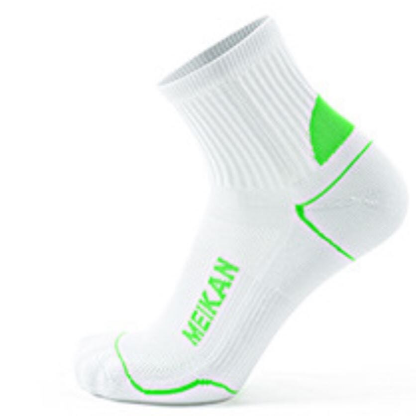 Meikan mærke 2 par profession low cut joggingsok, der transporterer sved hurtigttørre ankel sportsokker til fitness fitness tennis marathon: Hvid (ankelsok) / 39-42
