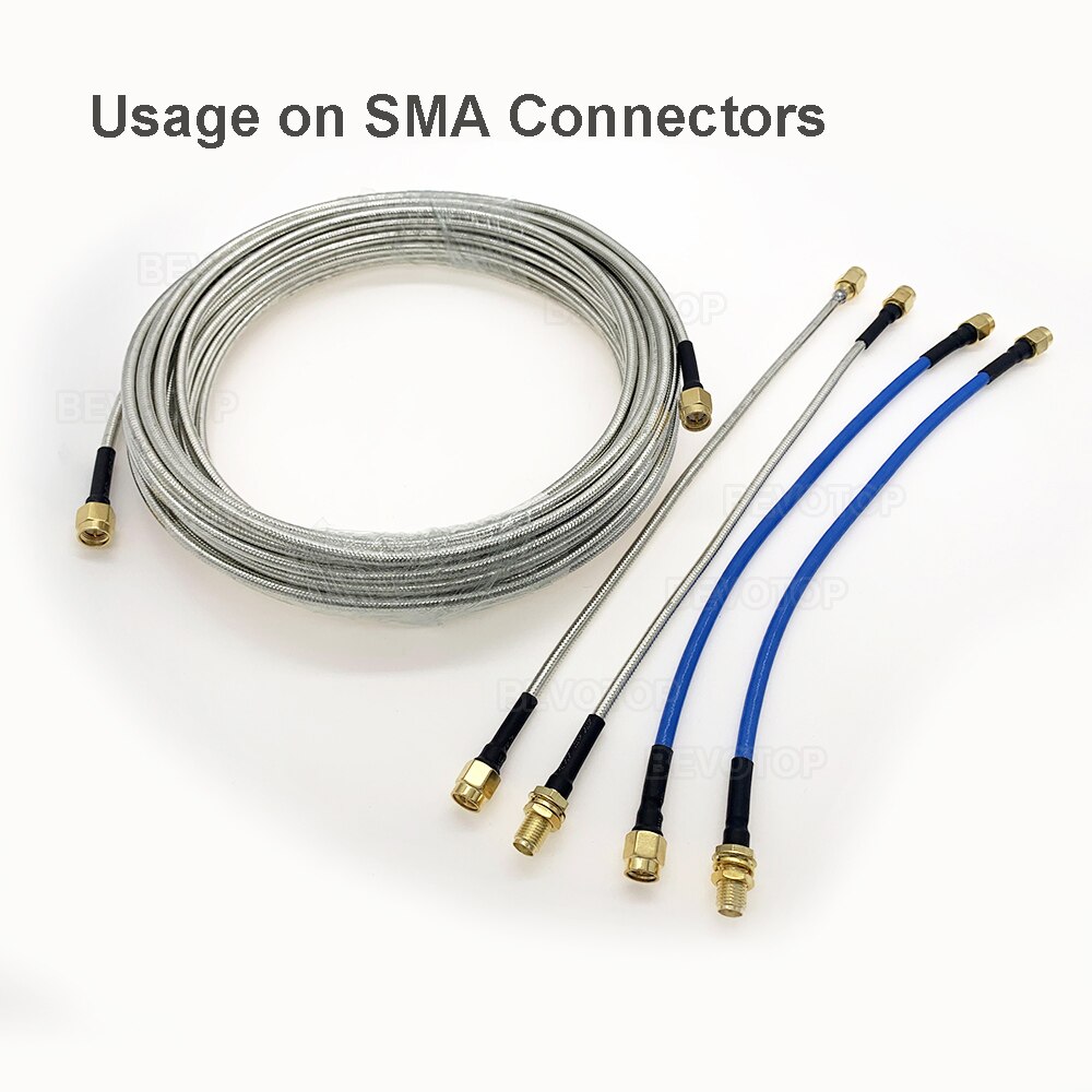 Blue RG402 Cable Semi-Flexible 50 Ohm High Frequency Test Cable RF Coaxial Cable Pigtail Jumper Bevotop