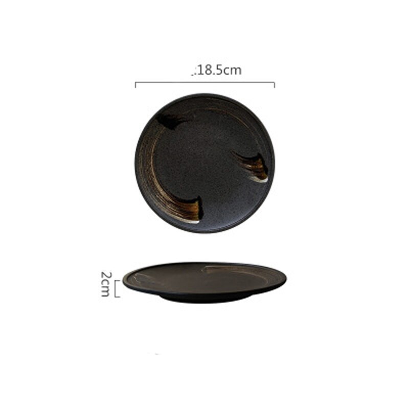 Japanese-style tableware for one person ceramic tableware set household simple single 5-piece bowl and plate restaurant: Purple