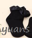 Baby Mädchen Kinder Faux Wildleder Spitze Baumwolle Socken Prinzessin Weiche Trim Baby Kleinkind Kurze Socken: black / 6 to 8 year