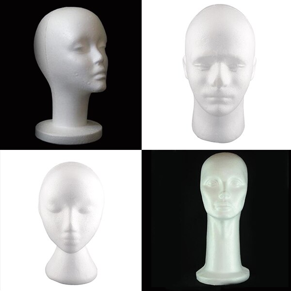 Kvinnlig frigolit skumdocka huvud skyltdockor modell hår glasögon huvudform 53cm huvudomkrets