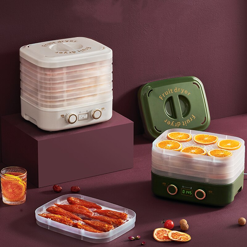 Secador de aire multifunción para frutas secas, máquina de secado de carne, verduras y hierbas, temporizador Digital, Control de temperatura, deshidratador de alimentos, 5 bandejas