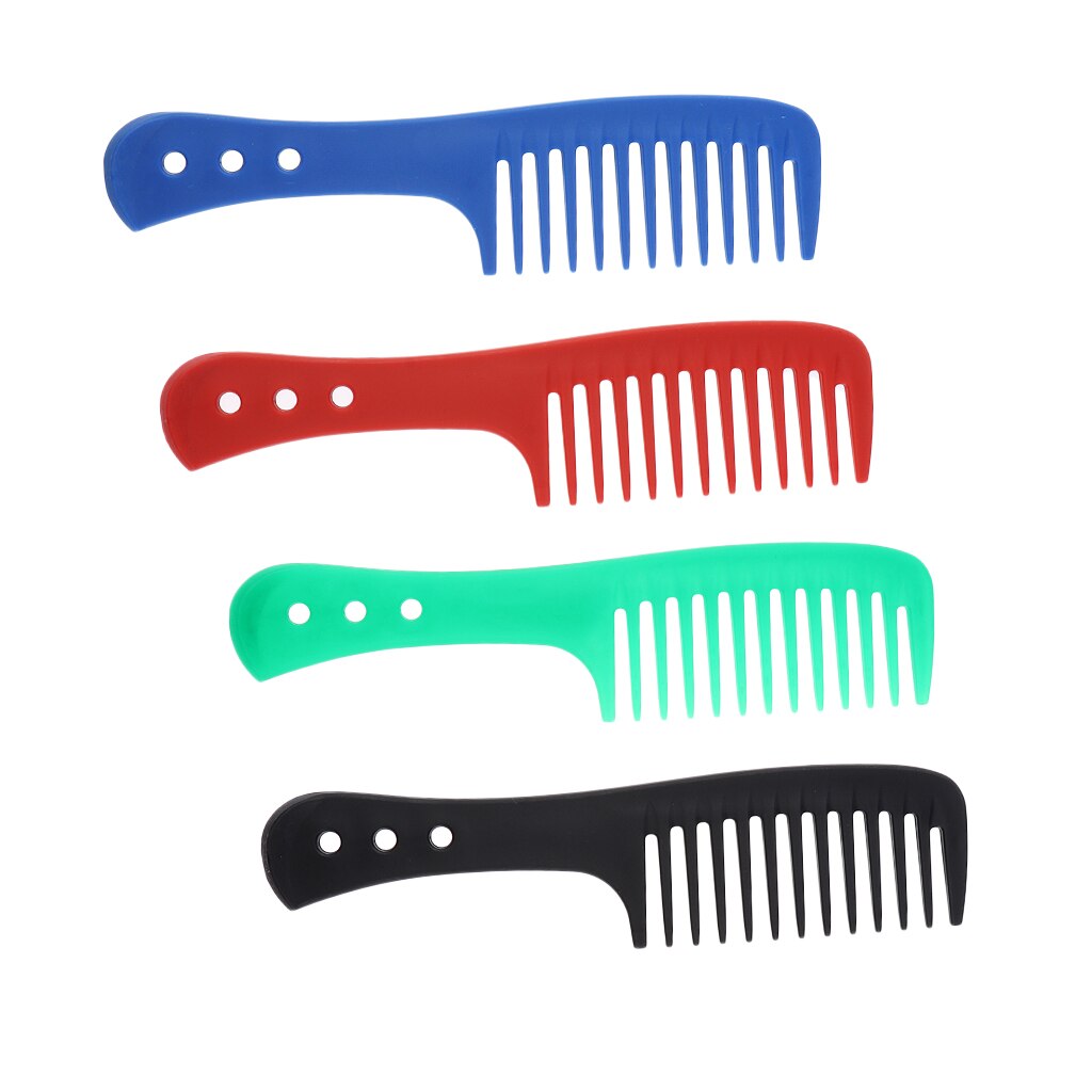 Set  of 4 bärbara frisörer bredtandad kam lockigt hår detangler hårbotten massage borste kam