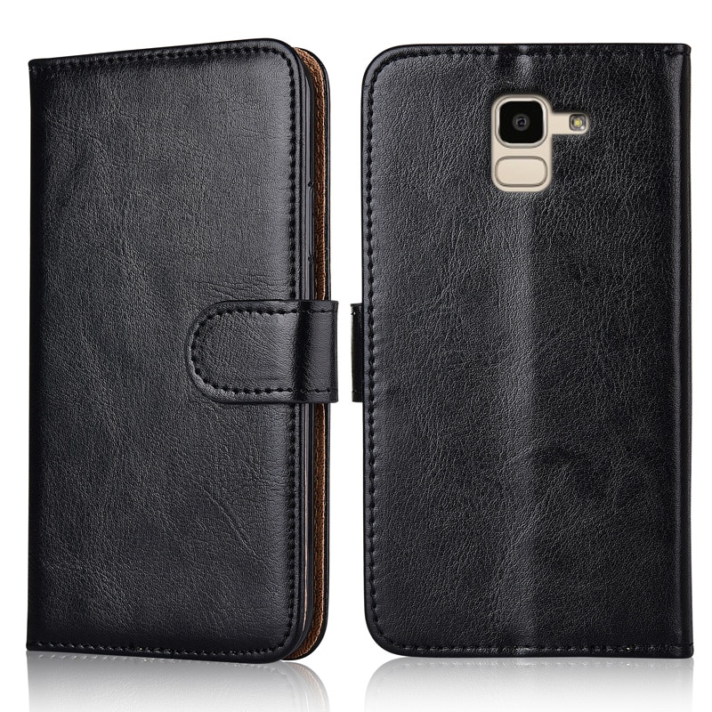 For Samsung J6 Cover Wallet Flip Case Leather Fitted Case For Para On Samsung Galaxy J6 J600 J600F SM-J600F Coque