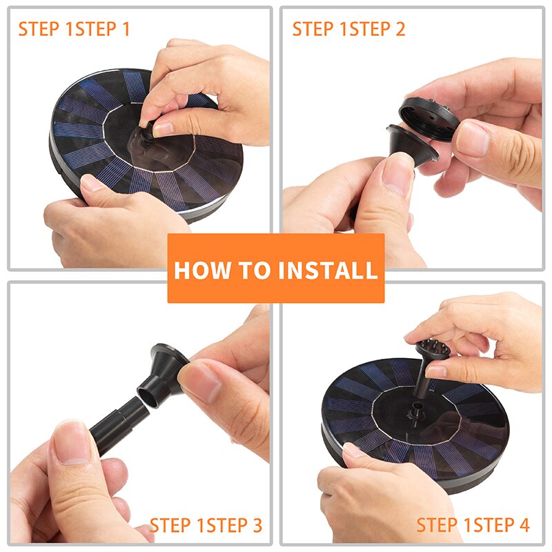 13m Mini Solar Water Fountain Pool Pond Waterfall Fountains Bird Baths Solar Powered Floating Water Garden Outdoor Decoration